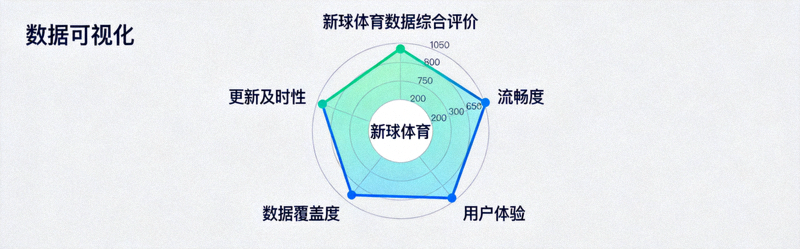 新球体育数据综合评价雷达图，展示流畅度、准确性、用户体验等多个维度的评分